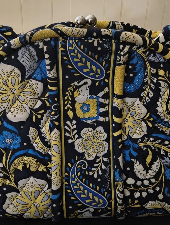 Vera Bradley Handbags - Vera Bradley Eloise Kiss Lock Satchel Elephant (Discontinued Pattern and Style)
